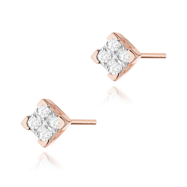 Różowe Złoto Kolczyki z Diamentami 0,16 ct