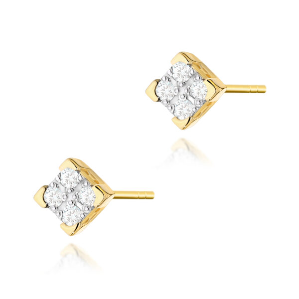 Żółte Złoto Kolczyki z Diamentami 0,16 ct