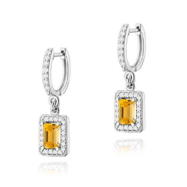 Białe Złoto Kolczyki z Cytrynami 1,20 ct