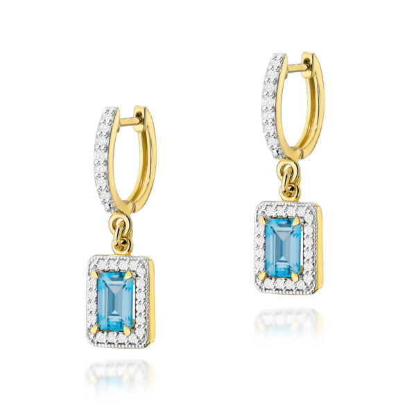 Żółte Złoto Kolczyki z Topazami Swiss 1,30 ct