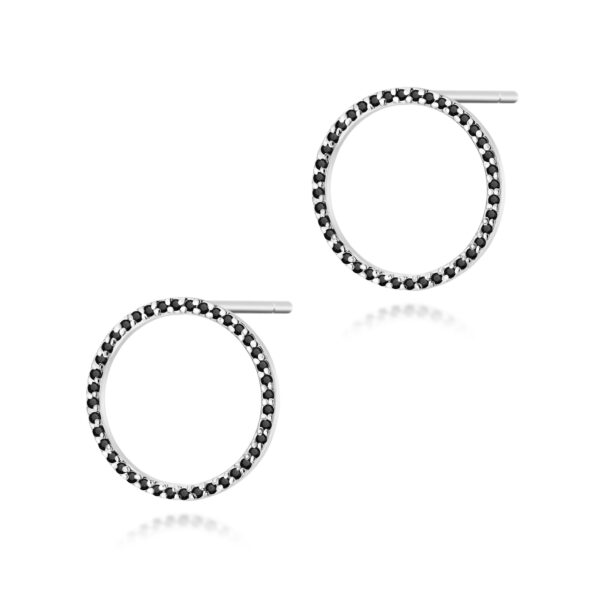 Białe Złoto Kolczyki z Czarnymi Diamentami 0,40 ct