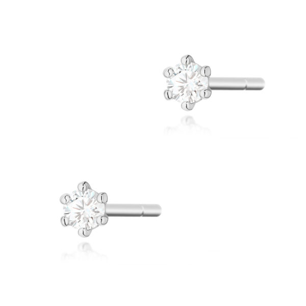 Białe Złoto Kolczyki z Diamentami 0,10 ct