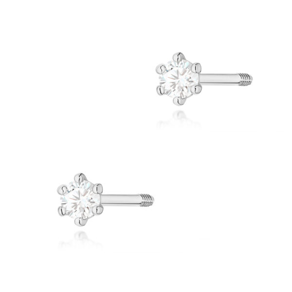 Białe Złoto Kolczyki z Diamentami 0,08 ct