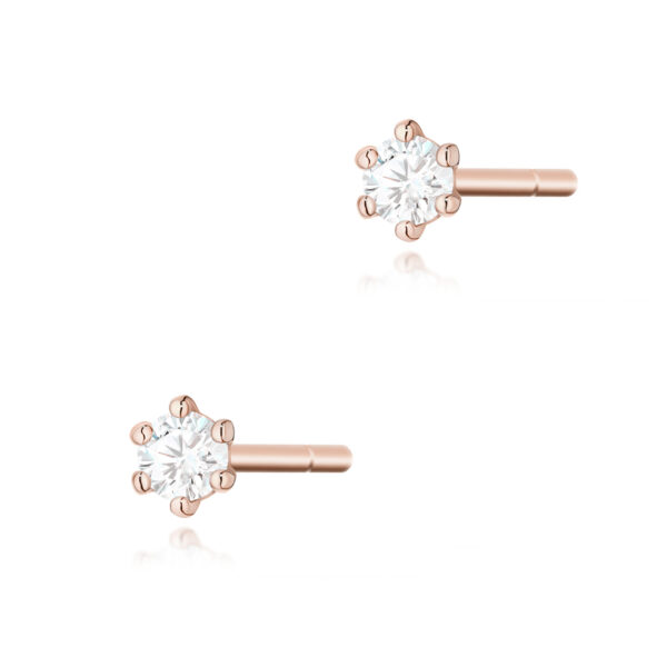 Różowe Złoto Kolczyki z Diamentami 0,08 ct