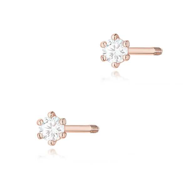 Różowe Złoto Kolczyki z Diamentami 0,10 ct