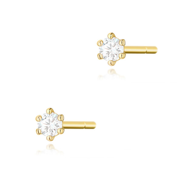 Żółte Złoto Kolczyki z Diamentami 0,10 ct