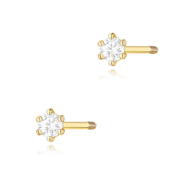 Żółte Złoto Kolczyki z Diamentami 0,08 ct