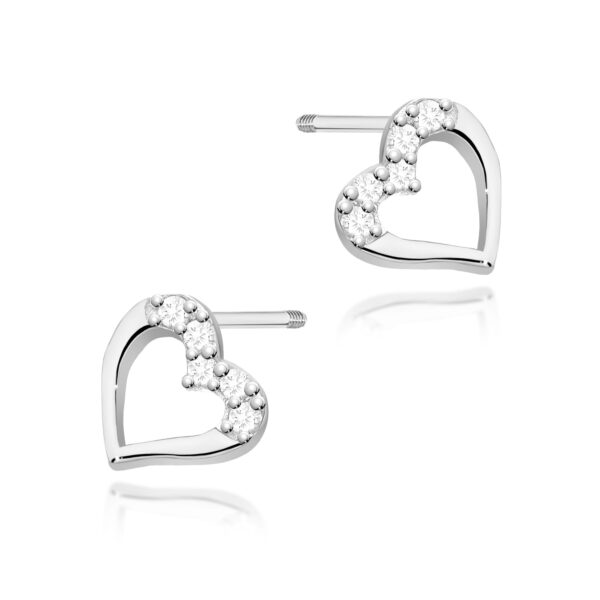 Białe Złoto Kolczyki z Diamentami 0,086 ct