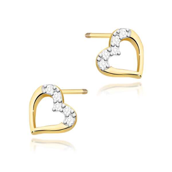 Żółte Złoto Kolczyki z Diamentami 0,086 ct