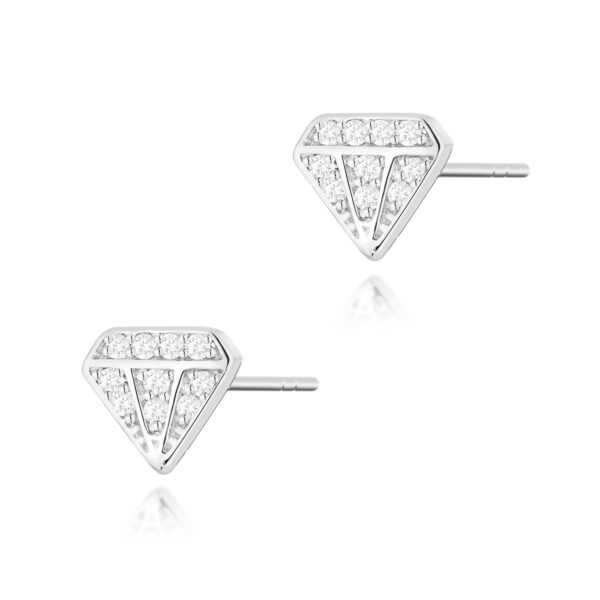Białe Złoto Kolczyki z Diamentami 0,10 ct