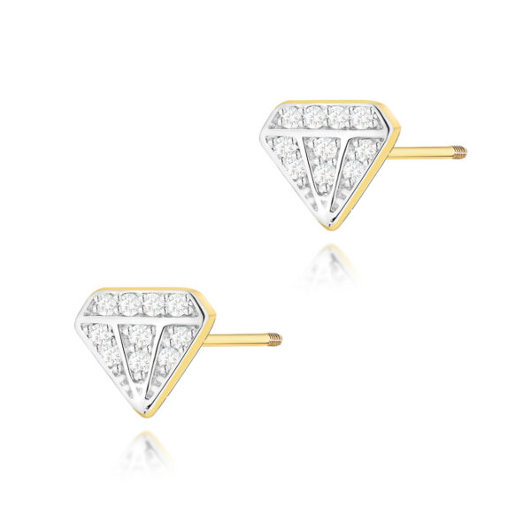 Żółte Złoto Kolczyki z Diamentami 0,10 ct