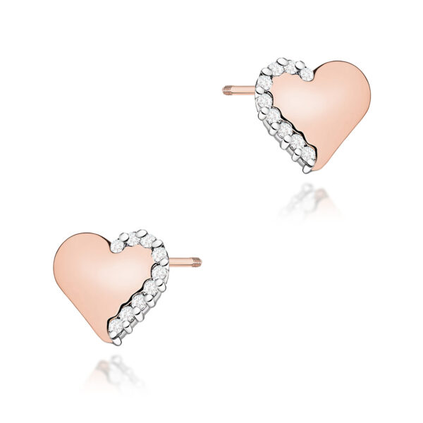 Różowe Złoto Kolczyki z Diamentami 0,10 ct