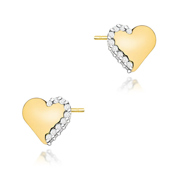 Żółte Złoto Kolczyki z Diamentami 0,10 ct