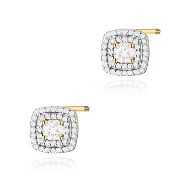 Żółte Złoto Kolczyki z Diamentami 0,60 ct