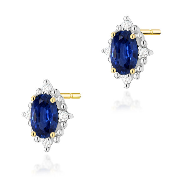 Żółte Złoto Kolczyki z Szafirami 0,60 ct