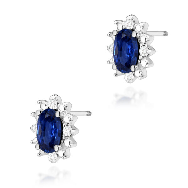 Białe Złoto Kolczyki z Szafirami 0,60 ct