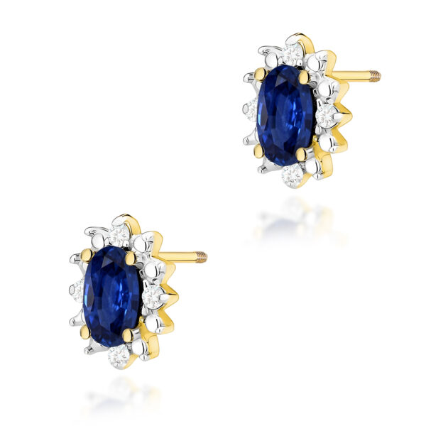 Żółte Złoto Kolczyki z Szafirami 0,60 ct