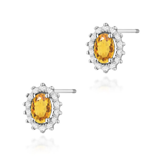 Białe Złoto Kolczyki z Cytrynami 1,20 ct
