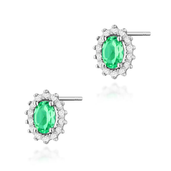 Białe Złoto Kolczyki z Szmaragdami 0,80 ct