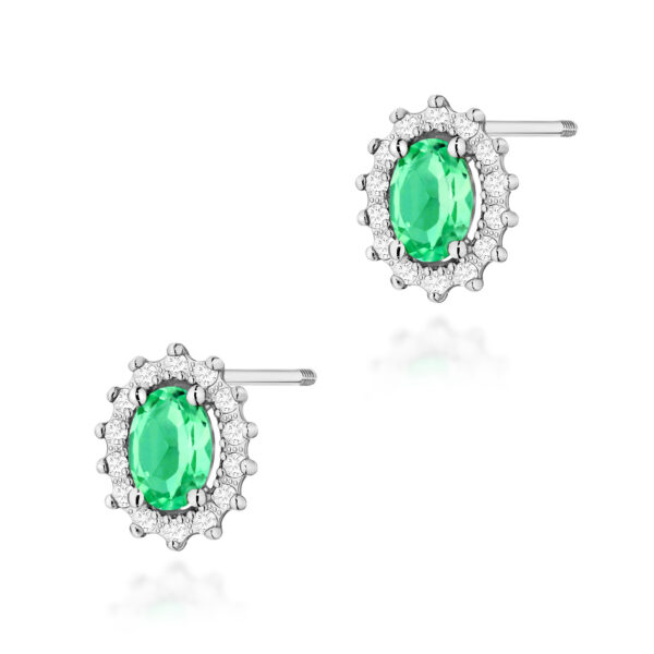 Białe Złoto Kolczyki z Szmaragdami 0,80 ct