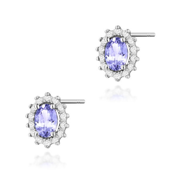 Białe Złoto Kolczyki z Tanzanitami 0,80 ct