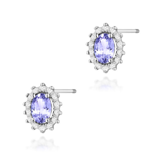 Białe Złoto Kolczyki z Tanzanitami 0,80 ct