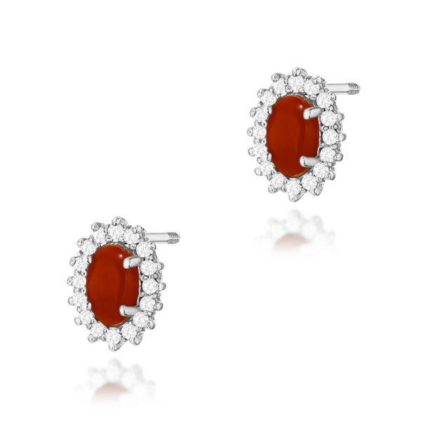 Białe Złoto Kolczyki z Koralami 0,40 ct