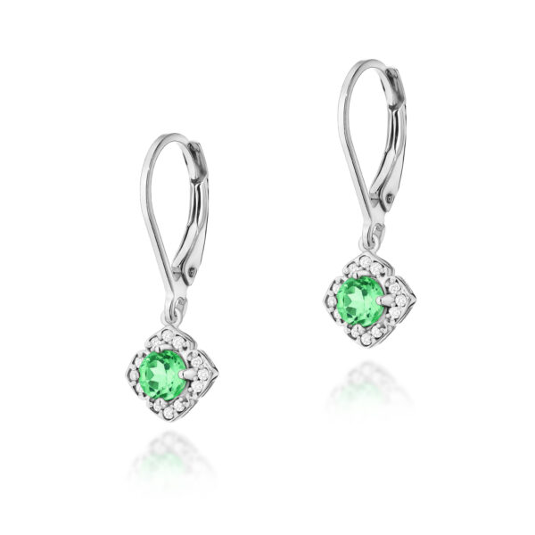 Białe Złoto Kolczyki z Szmaragdami 0,60 ct