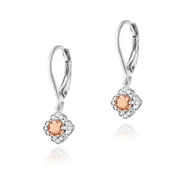 Białe Złoto Kolczyki z Morganitami 0,50 ct