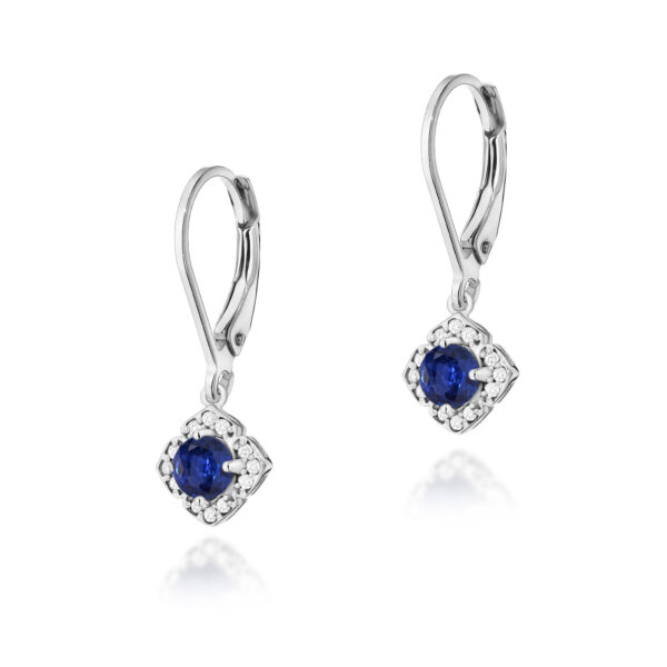 Białe Złoto Kolczyki z Szafirami 0,60 ct