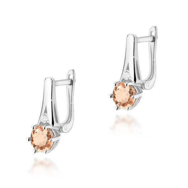 Białe Złoto Kolczyki z Morganitami 0,80 ct