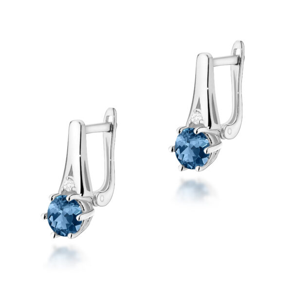 Białe Złoto Kolczyki z Topazami London Blue 1,00 ct