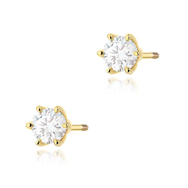 Żółte Złoto Kolczyki z Diamentami 0,80 ct