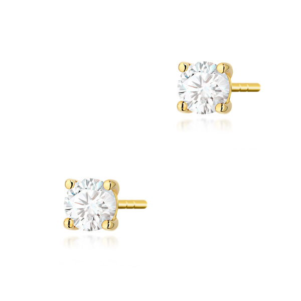 Żółte Złoto Kolczyki z Diamentami 0,60 ct