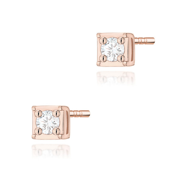 Różowe Złoto Kolczyki z Diamentami 0,06 ct