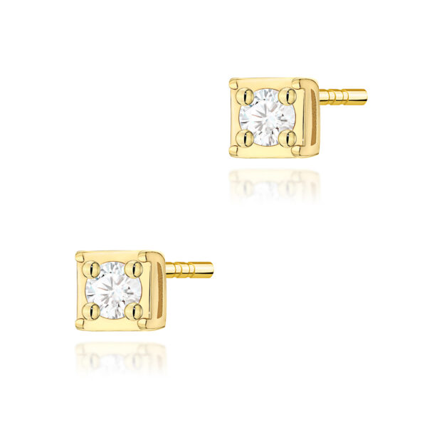Żółte Złoto Kolczyki z Diamentami 0,06 ct