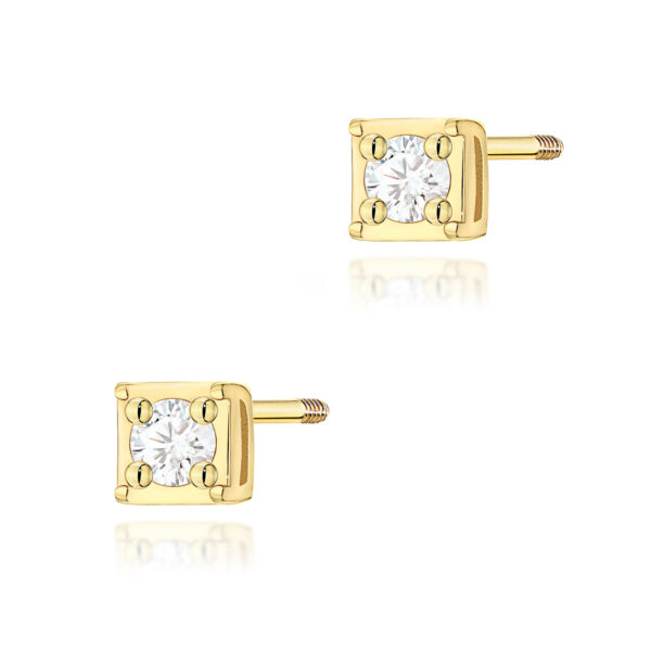 Żółte Złoto Kolczyki z Diamentami 0,06 ct