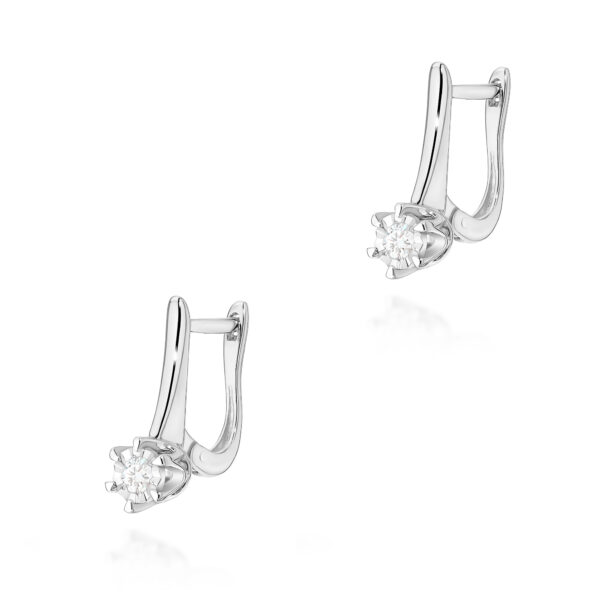 Białe Złoto Kolczyki z Diamentami Laboratoryjnymi 0,16 ct