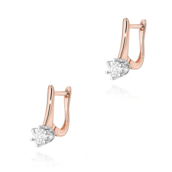 Różowe Złoto Kolczyki z Diamentami 0,16 ct