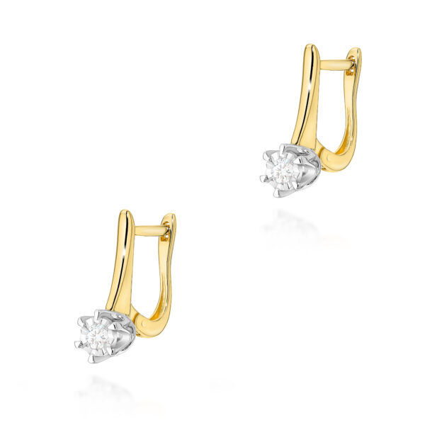 Żółte Złoto Kolczyki z Diamentami Laboratoryjnymi 0,16 ct