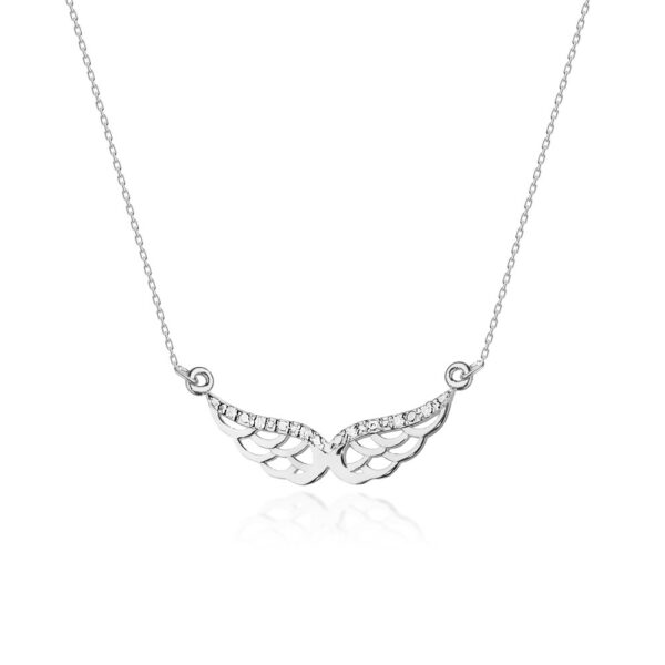 Białe Złoto Naszyjnik z Diamentami 0,03 ct