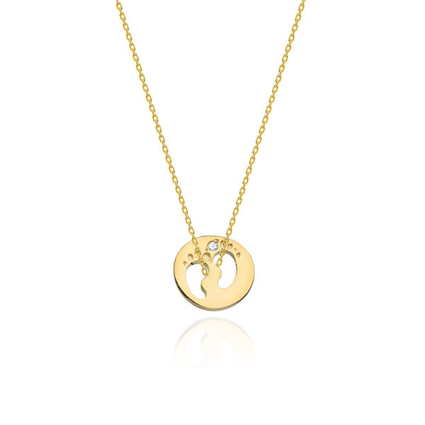 Żółte Złoto Naszyjnik z Diamentem 0,005 ct