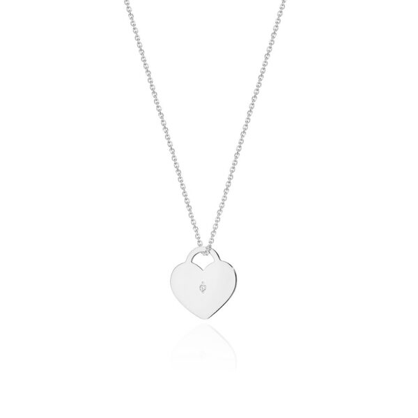 Białe Złoto Naszyjnik z Diamentem 0,005 ct