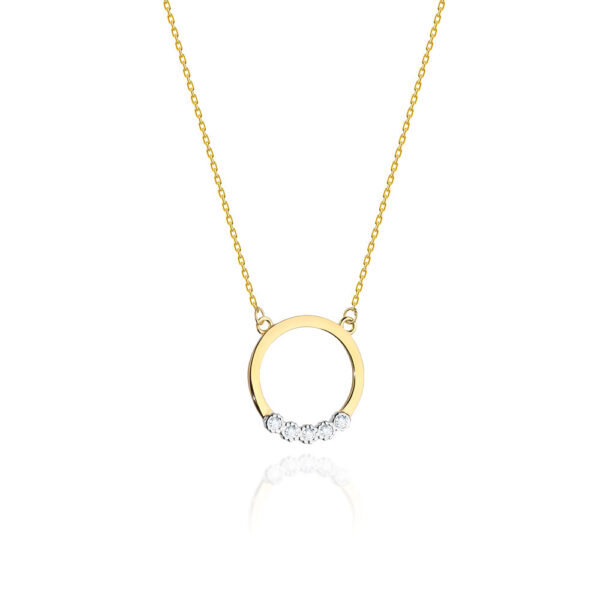 Żółte Złoto Naszyjnik z Diamentami 0,043 ct