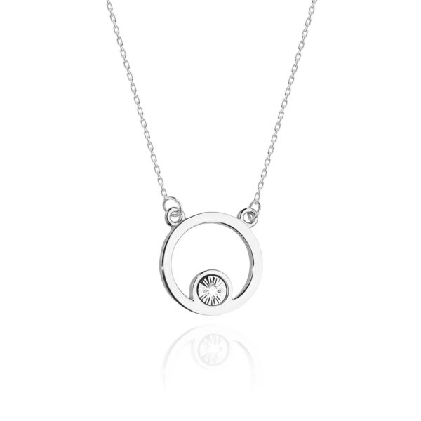 Białe Złoto Naszyjnik z Diamentem 0,01 ct
