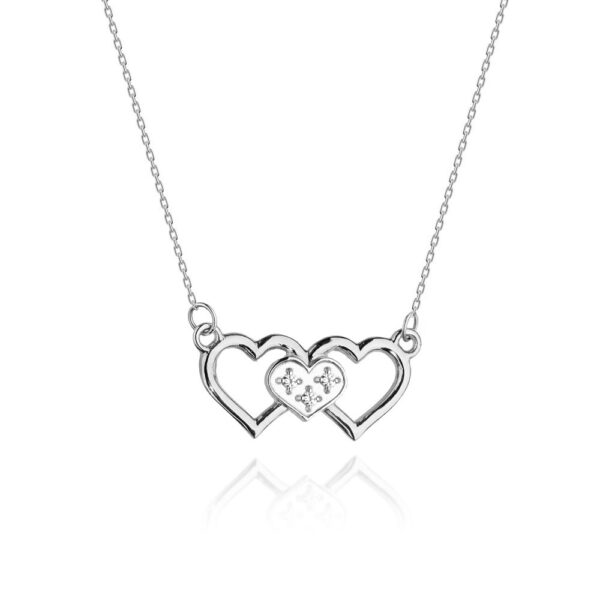 Białe Złoto Naszyjnik z Diamentami 0,015 ct