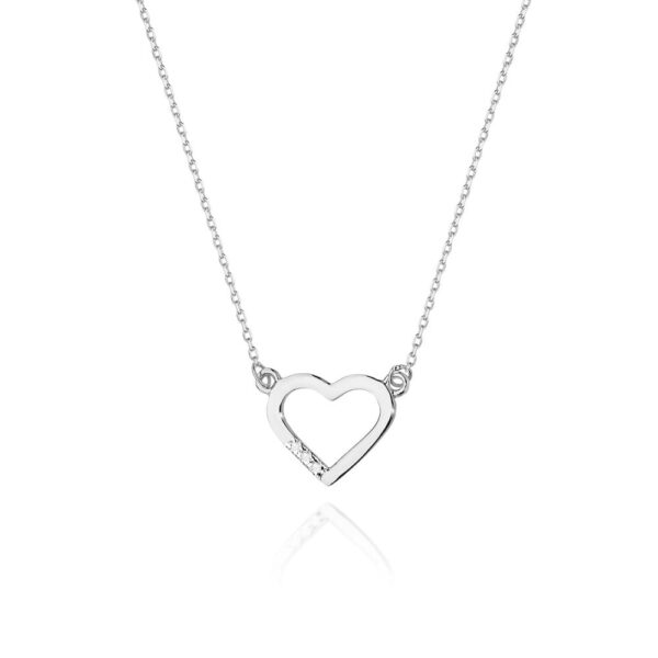 Białe Złoto Naszyjnik z Diamentami 0,015 ct