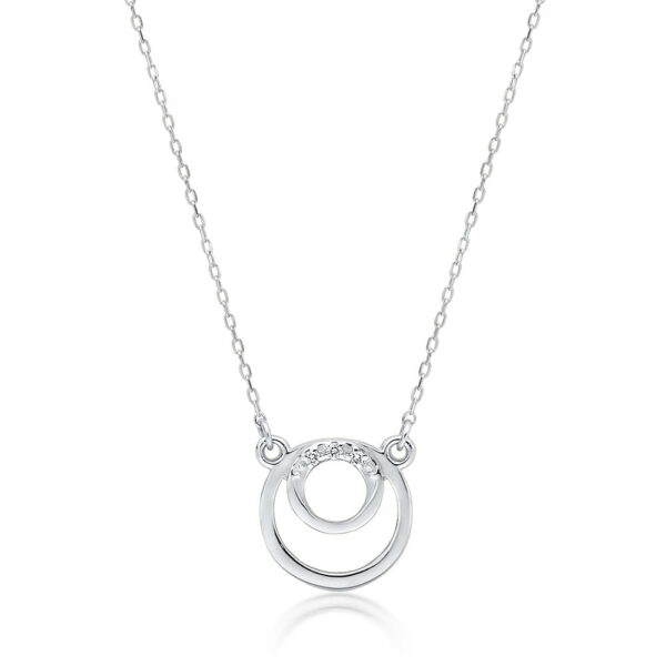 Białe Złoto Naszyjnik z Diamentami 0,015 ct