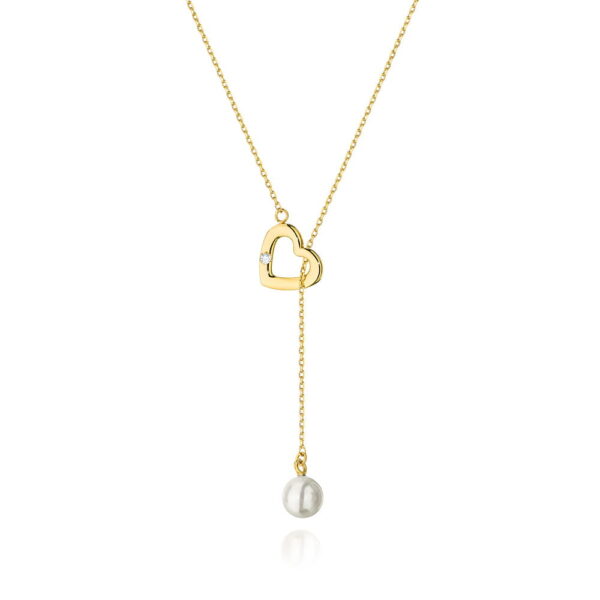Żółte Złoto Naszyjnik z Diamentem 0,01 ct