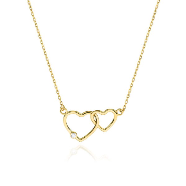 Żółte Złoto Naszyjnik z Diamentem 0,015 ct